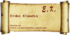 Erdei Klaudia névjegykártya