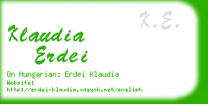 klaudia erdei business card